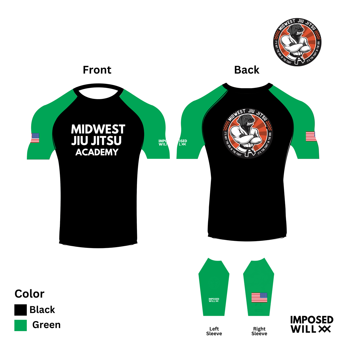 YOUTH Midwest Jiu Jitsu Academy Ranked Rashguard