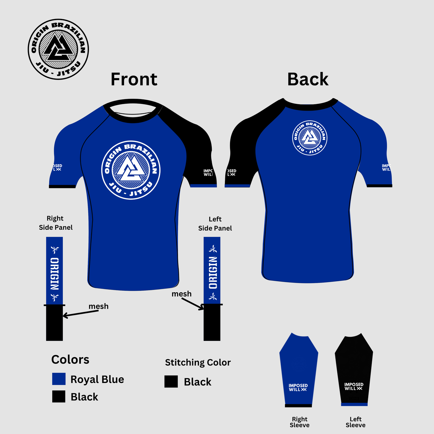 MENS/UNISEX Origin BJJ Ranked Rashguard