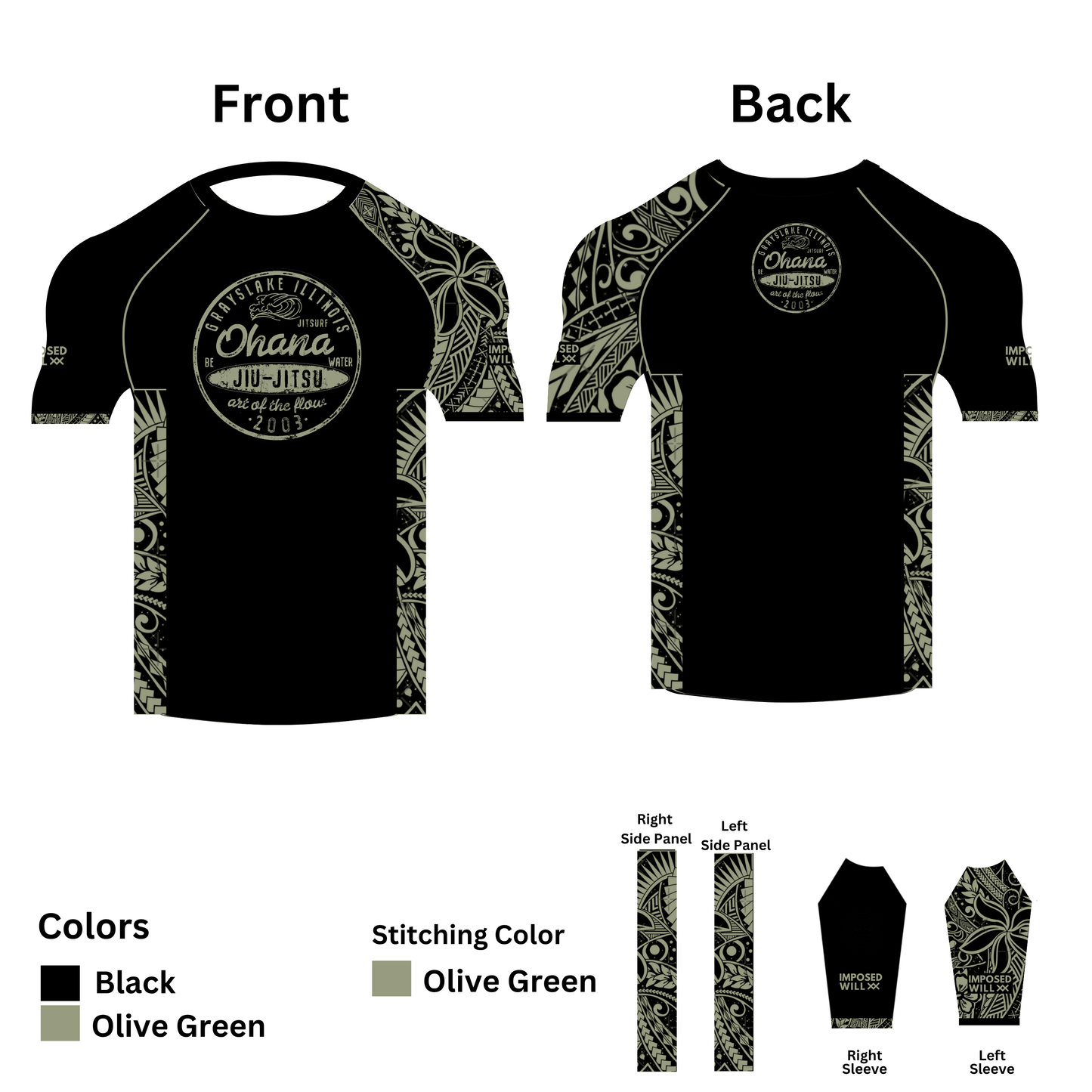 MENS/UNISEX Ohana Jiu Jitsu Tribal Rashguard - COMFORT FIT