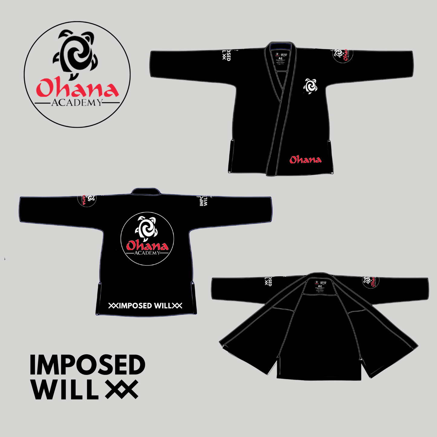 MENS/UNISEX Ohana Academy Gi TOP ONLY - Black