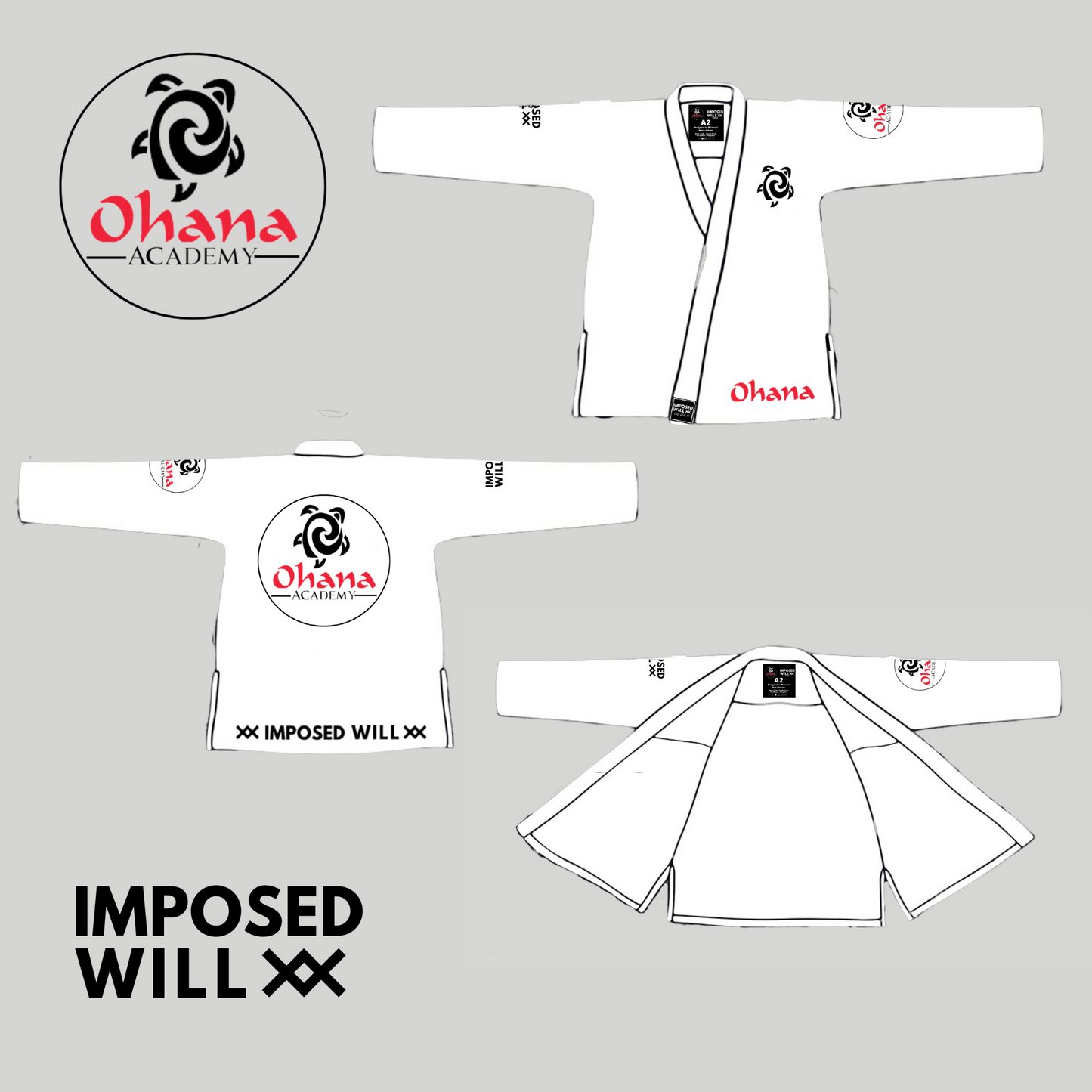 WOMENS Ohana Academy GI TOP ONLY - White