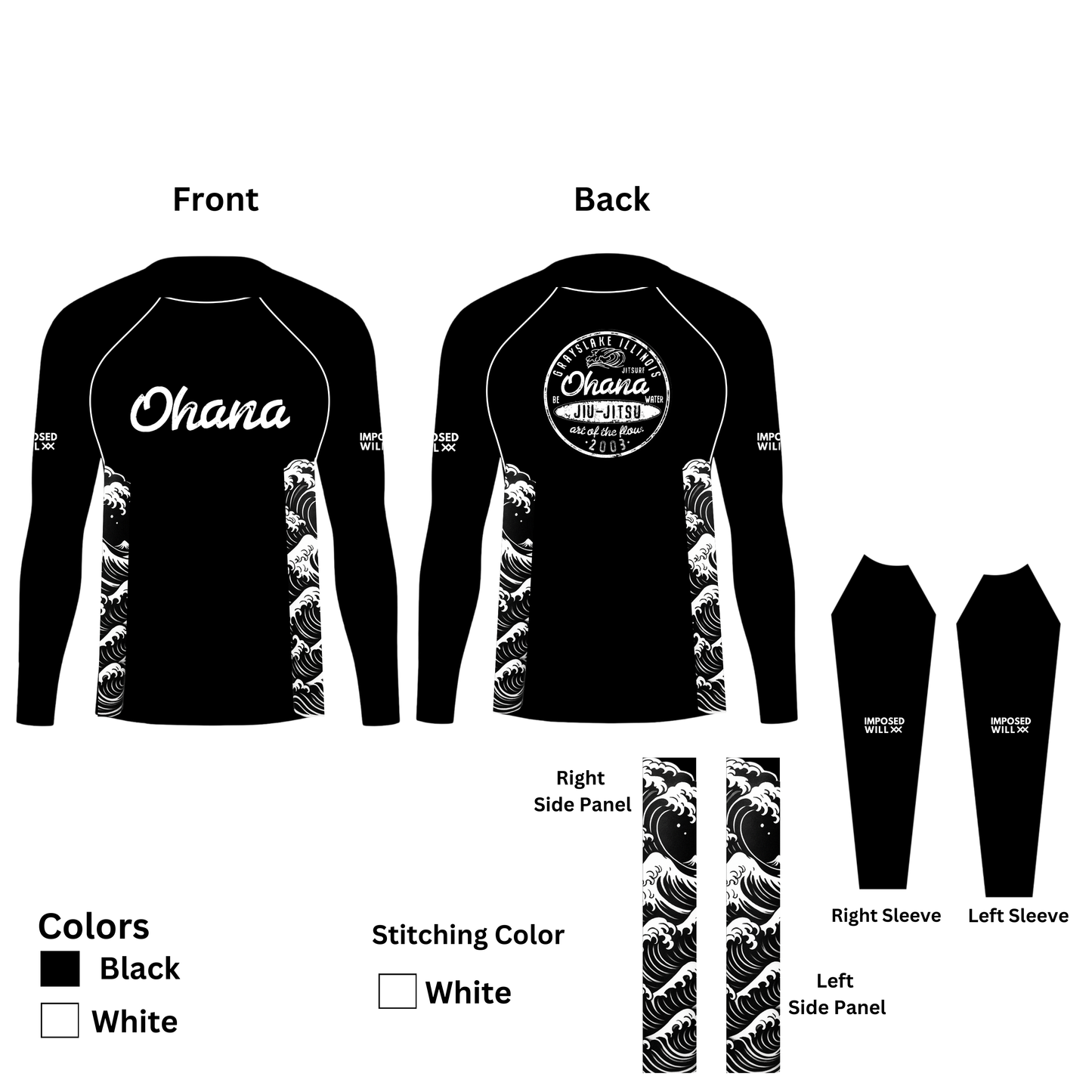 YOUTH Ohana Jiu Jitsu Great Wave Rashguard - COMFORT FIT