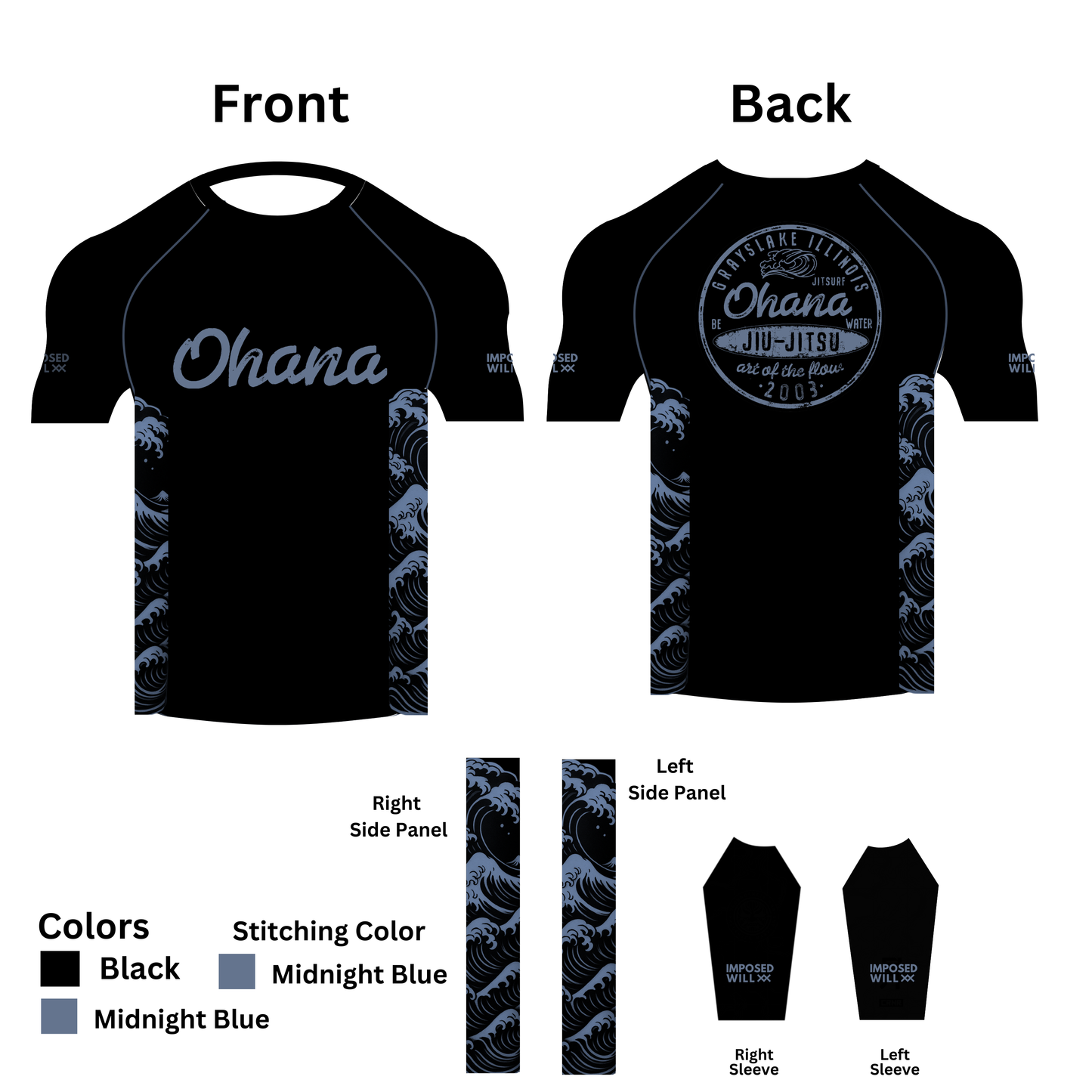 YOUTH Ohana Jiu Jitsu Great Wave Rashguard - COMFORT FIT
