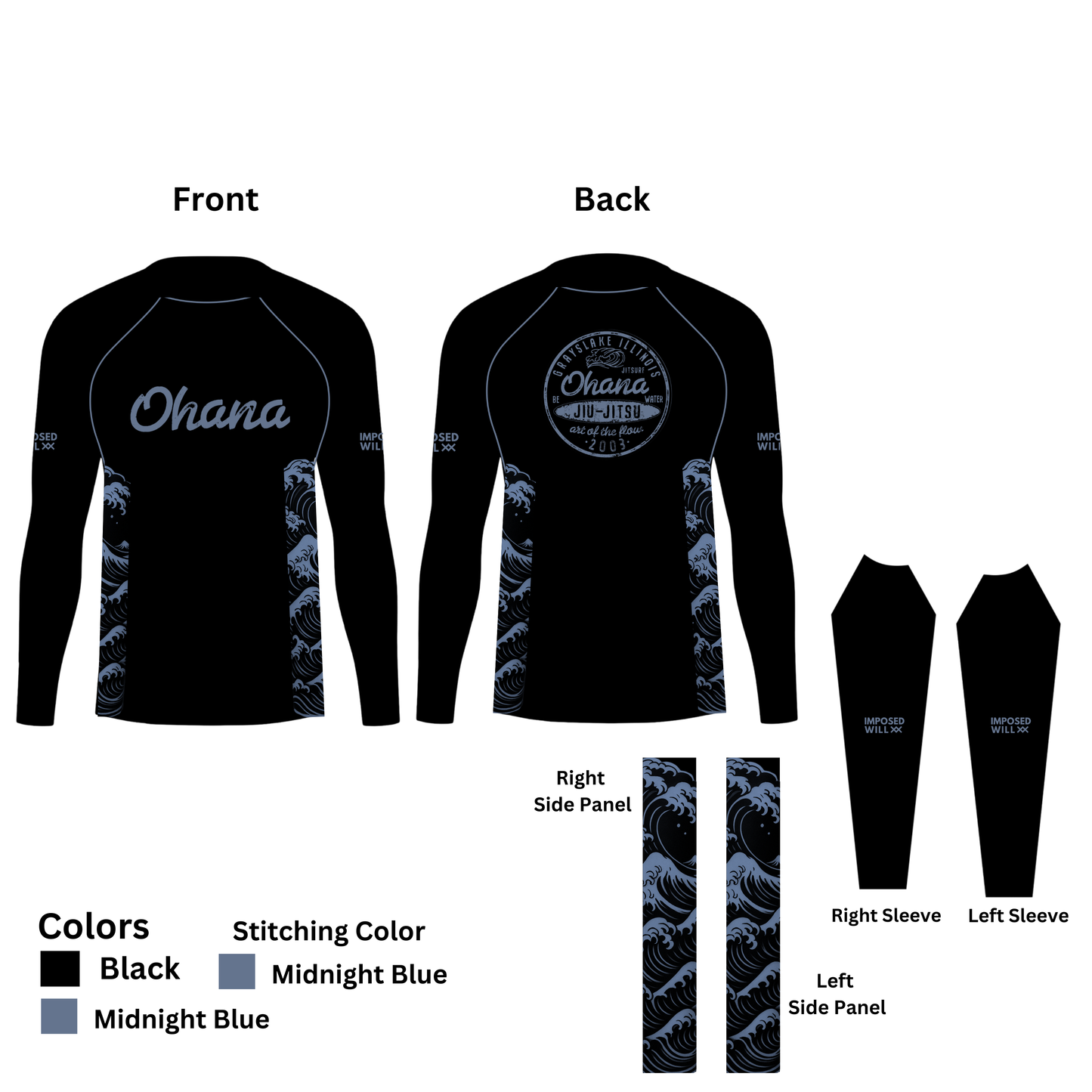 YOUTH Ohana Jiu Jitsu Great Wave Rashguard - COMFORT FIT