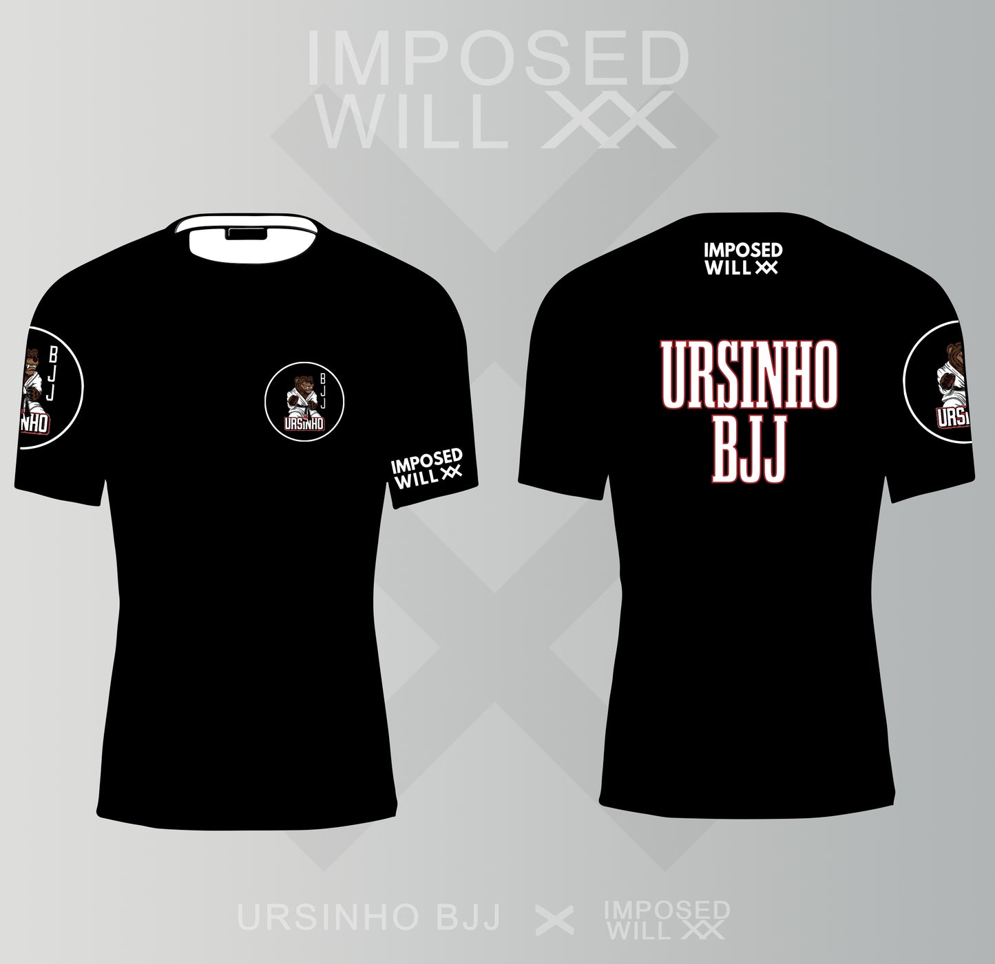 MENS/UNISEX Ursinho BJJ Rashguard - Short Sleeve: Black