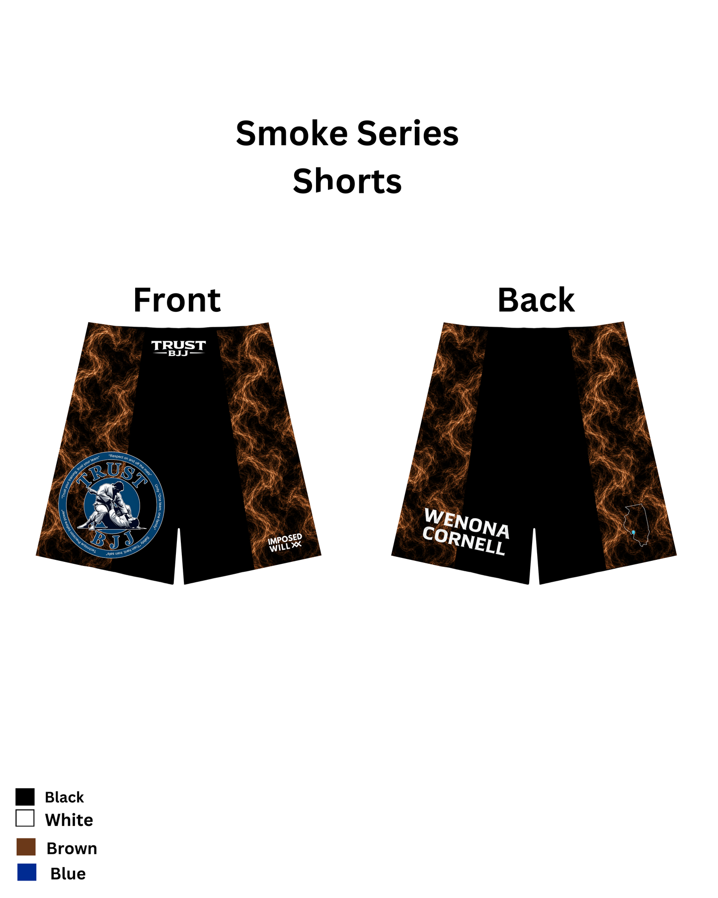 MENS/UNISEX Trust BJJ "Smoke Series" Ranked Shorts