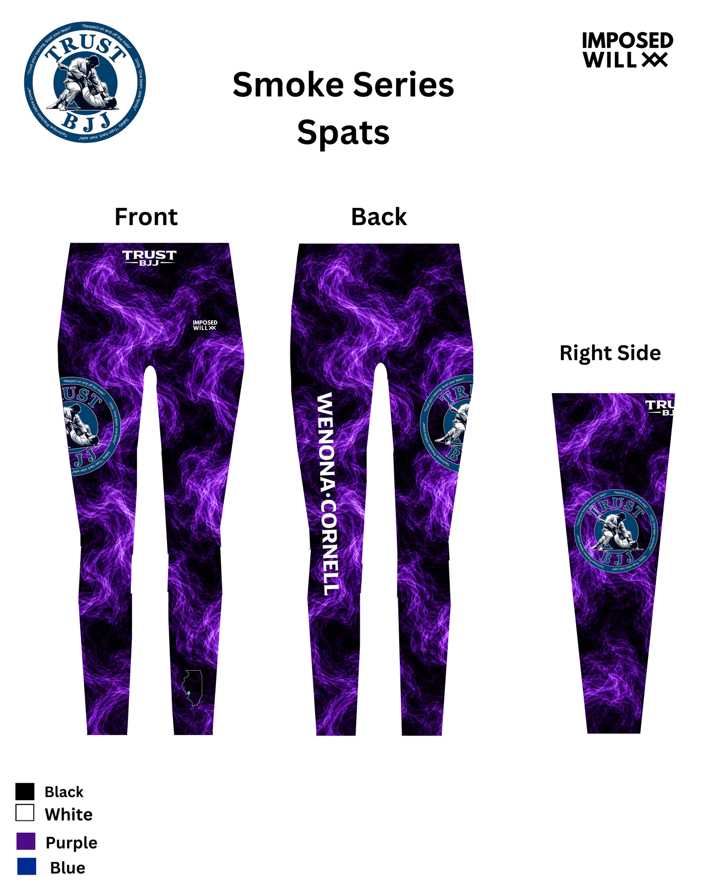 WOMENS Trust BJJ "Smoke Series" Ranked Spats