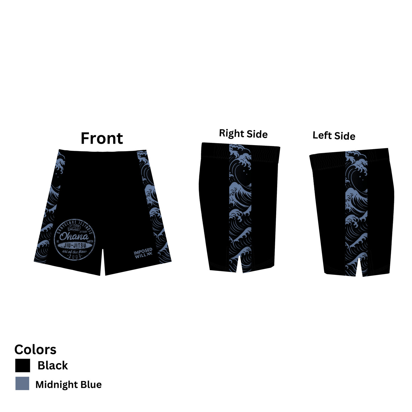 MENS/UNISEX Ohana Jiu Jitsu Great Wave Shorts