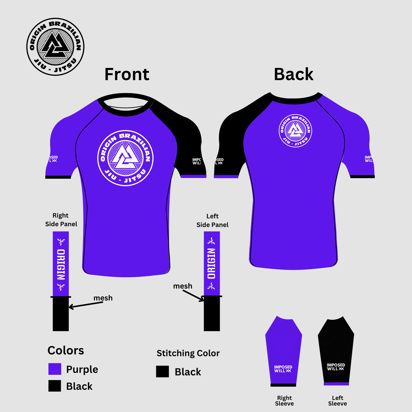 MENS/UNISEX Origin BJJ Ranked Rashguard