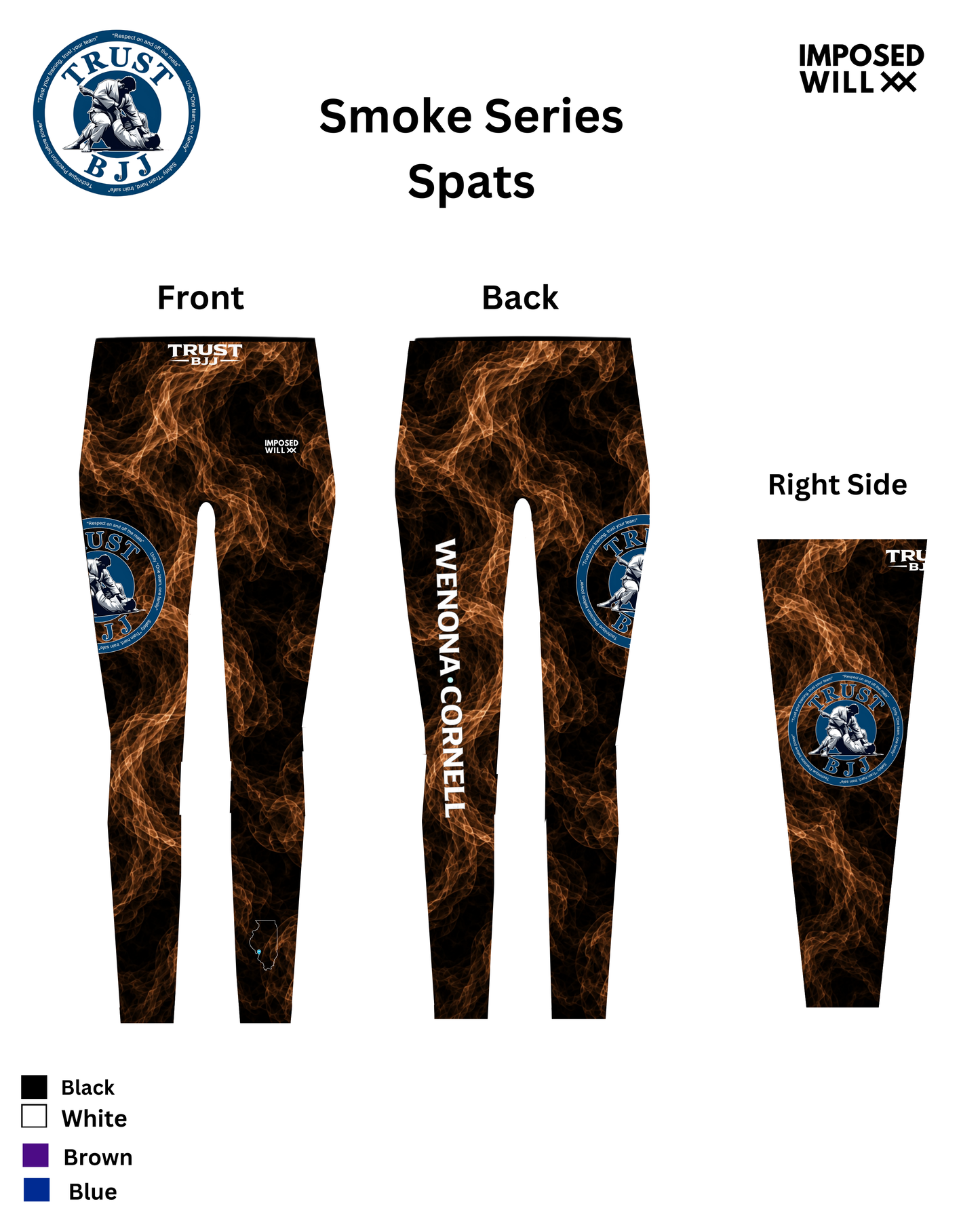 WOMENS Trust BJJ "Smoke Series" Ranked Spats