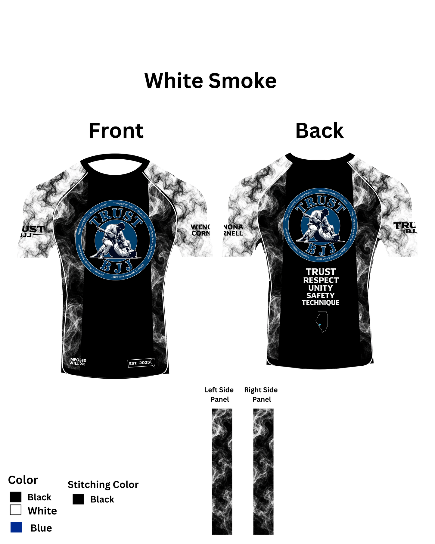 MENS/UNISEX Trust BJJ "Smoke Series" Ranked Rashguard