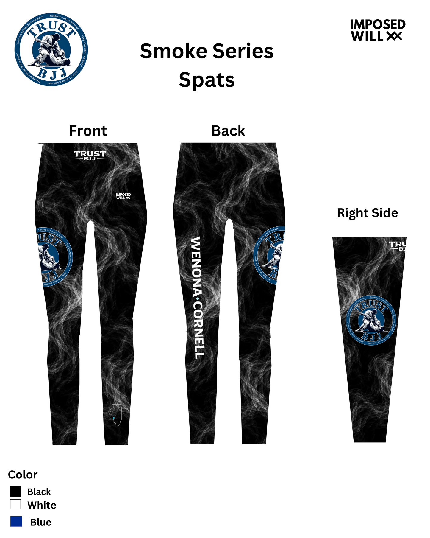 MENS/UNISEX Trust BJJ "Smoke Series" Ranked Spats