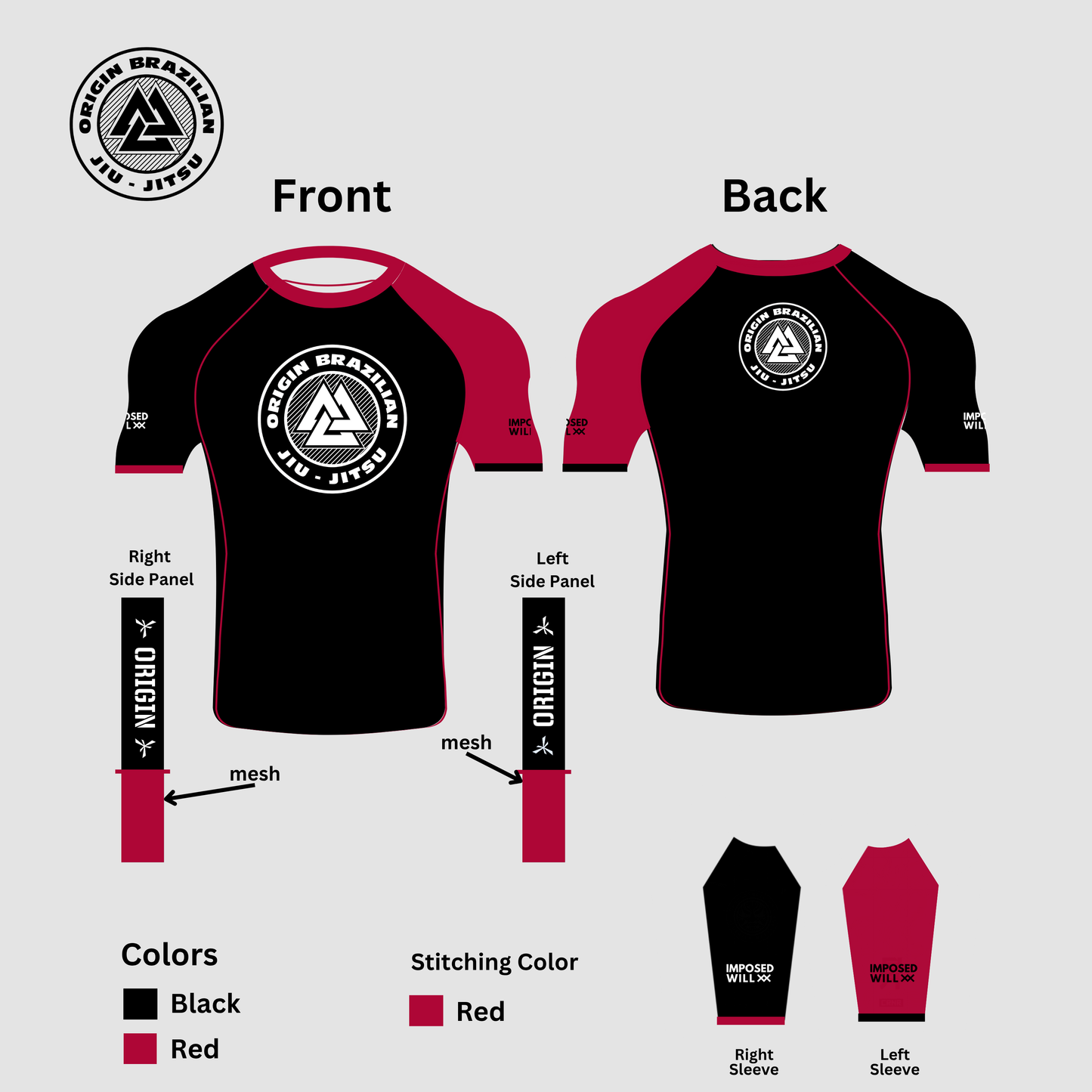 MENS/UNISEX Origin BJJ Ranked Rashguard