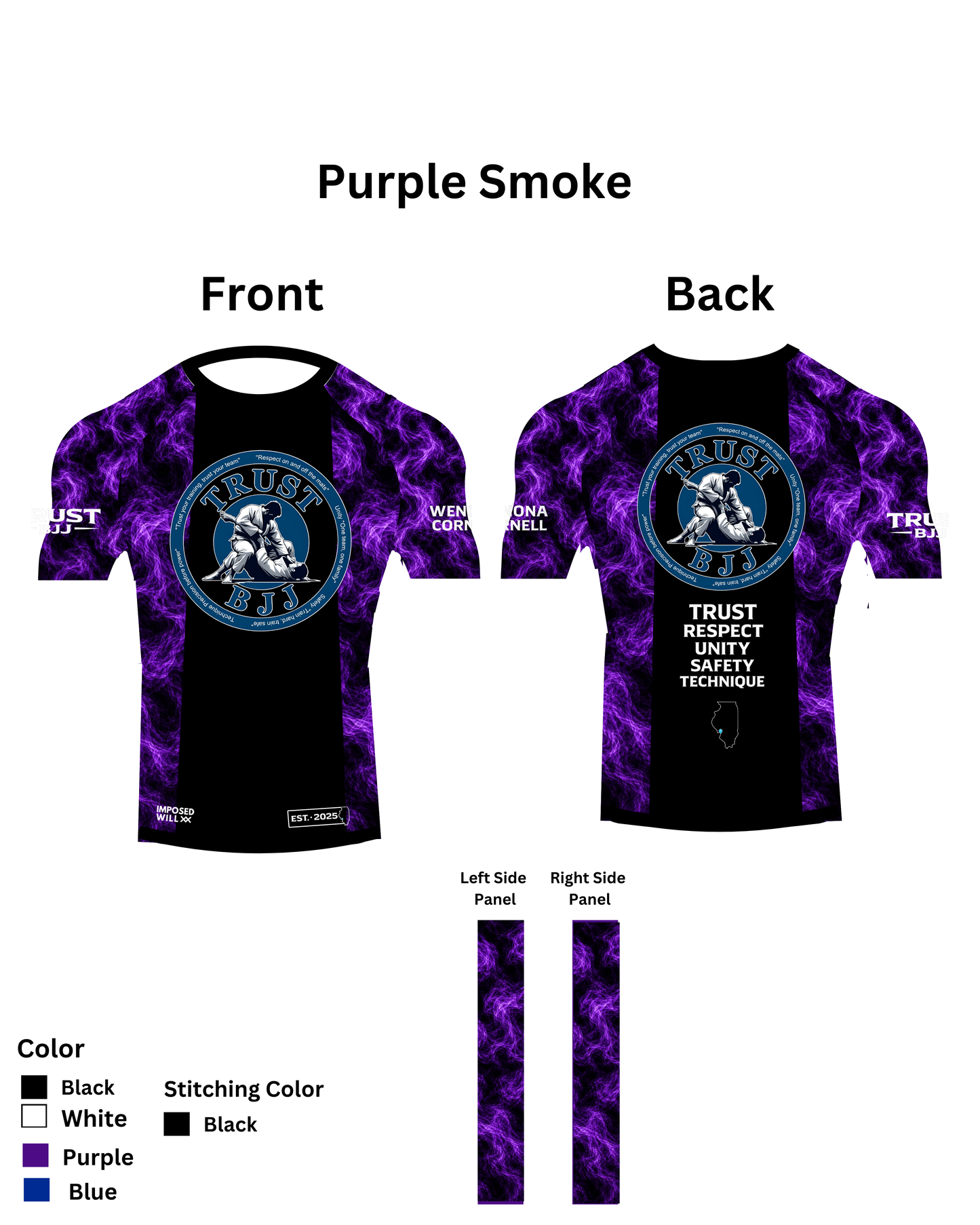 MENS/UNISEX Trust BJJ "Smoke Series" Ranked Rashguard