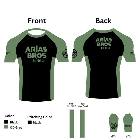 MENS/UNISEX Arias Bros Jiu Jitsu Team Rashguard