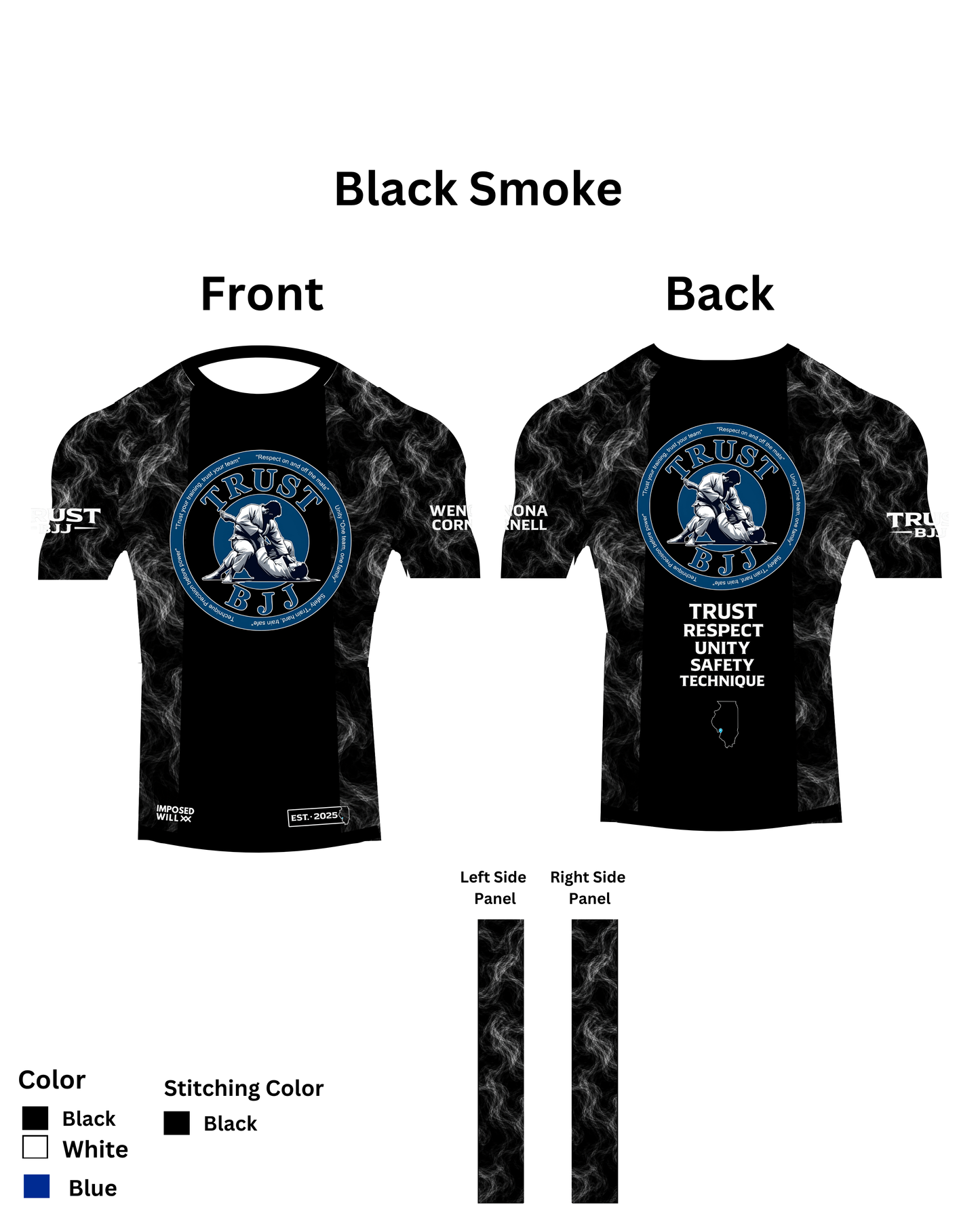MENS/UNISEX Trust BJJ "Smoke Series" Ranked Rashguard