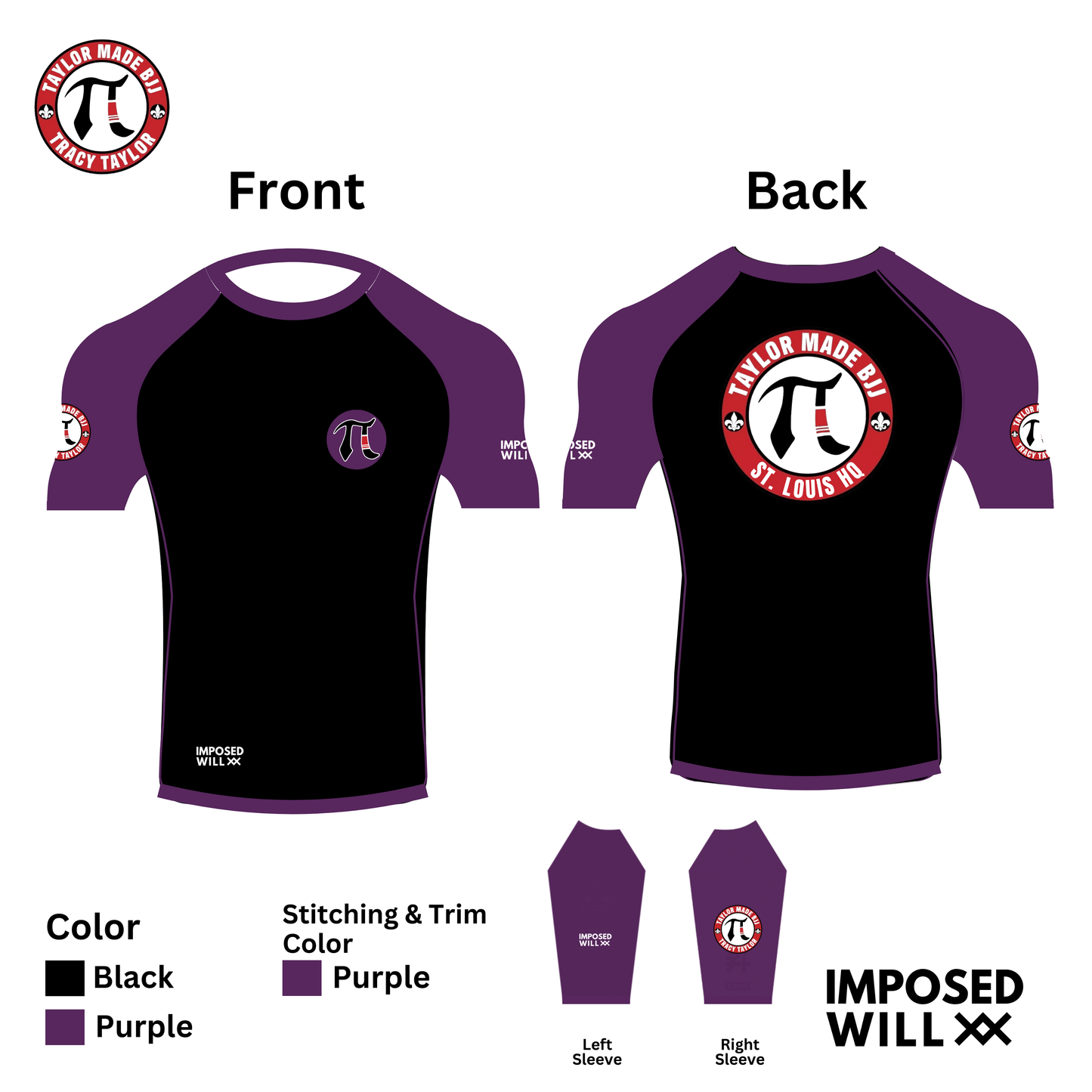 WOMENS Taylor Made BJJ STL RANKED Rashguard - COMFORT FIT