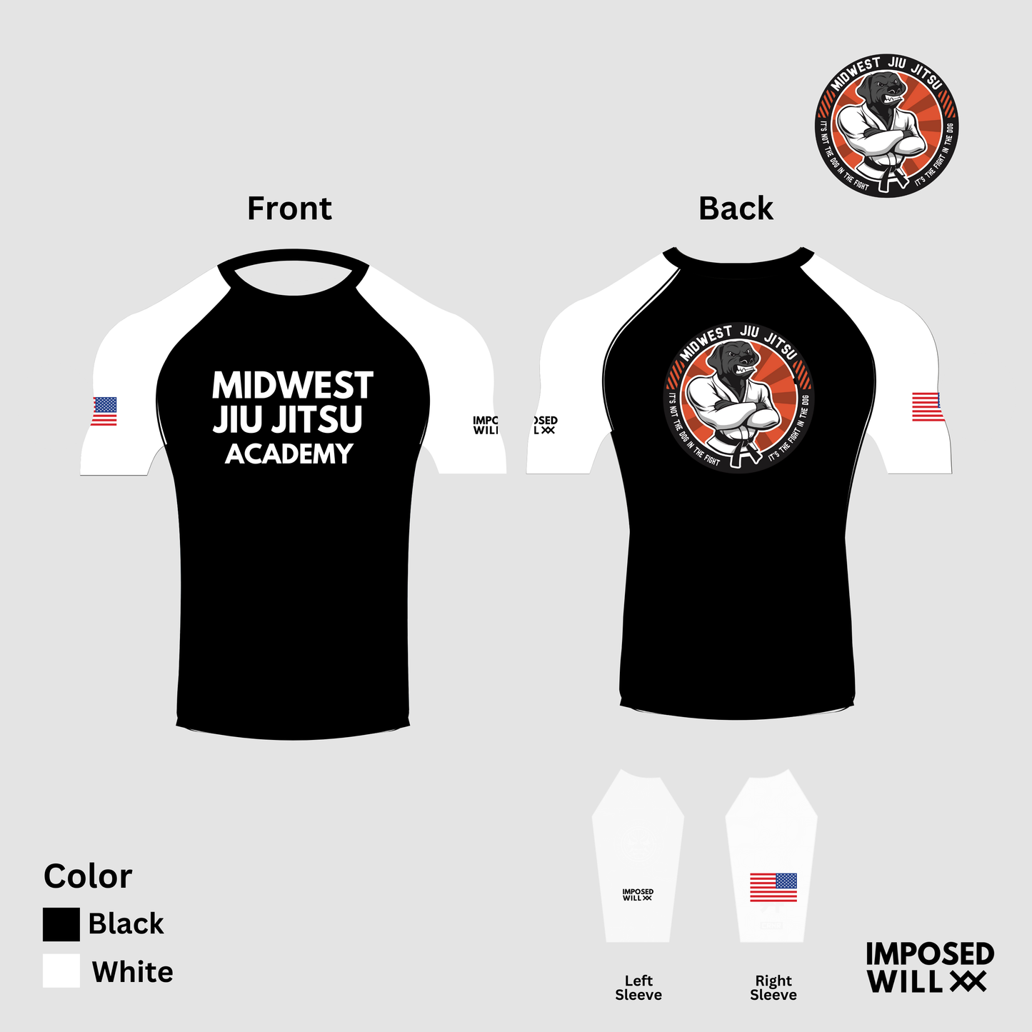 MENS/UNISEX Midwest Jiu Jitsu Academy Ranked Rashguard