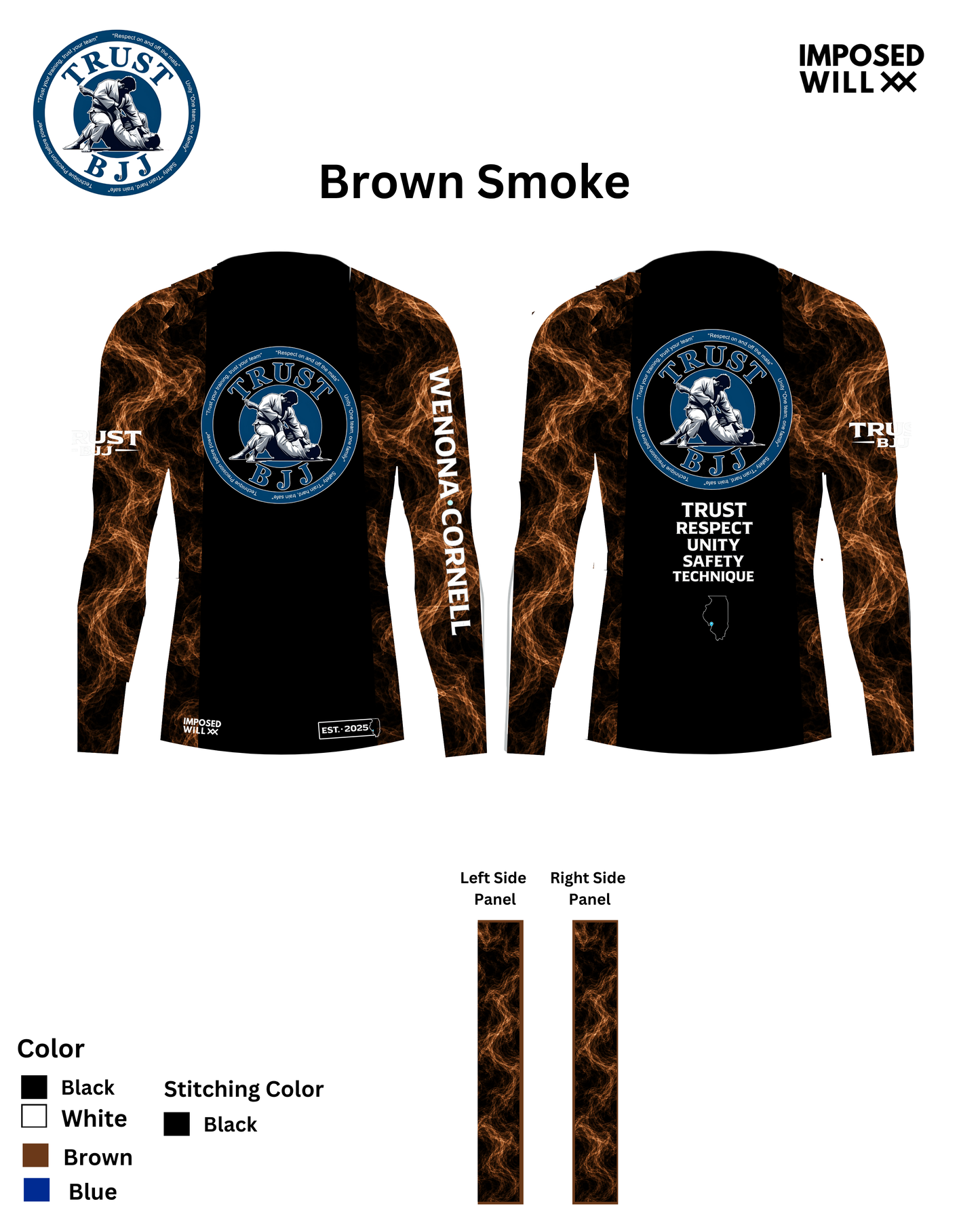 MENS/UNISEX Trust BJJ "Smoke Series" Ranked Rashguard