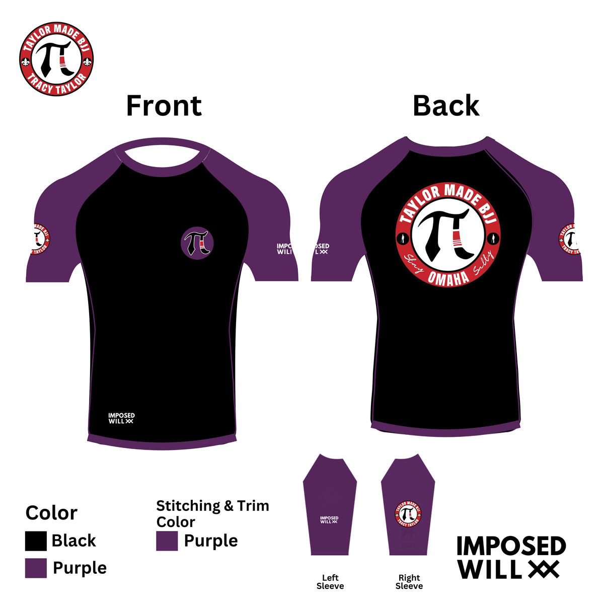 WOMENS Taylor Made BJJ RANKED Rashguard - COMFORT FIT