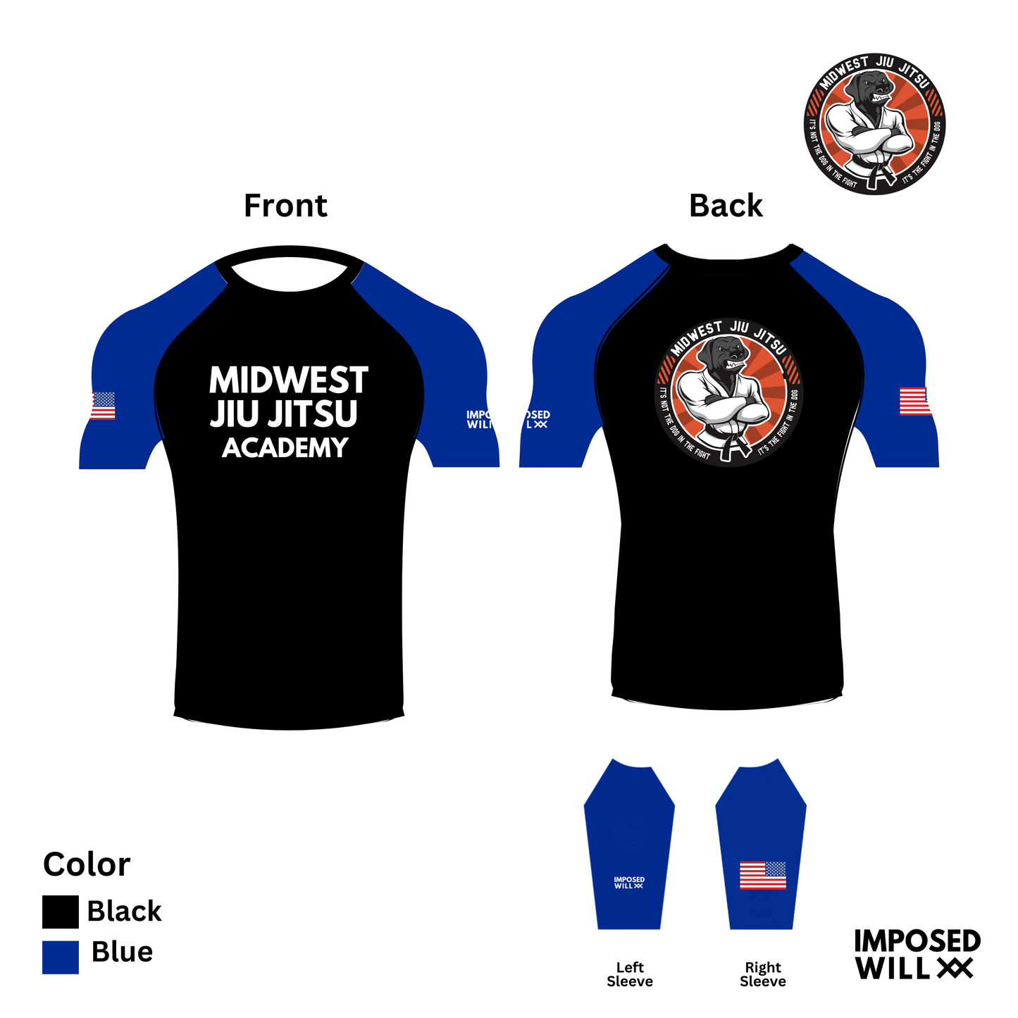 MENS/UNISEX Midwest Jiu Jitsu Academy Ranked Rashguard