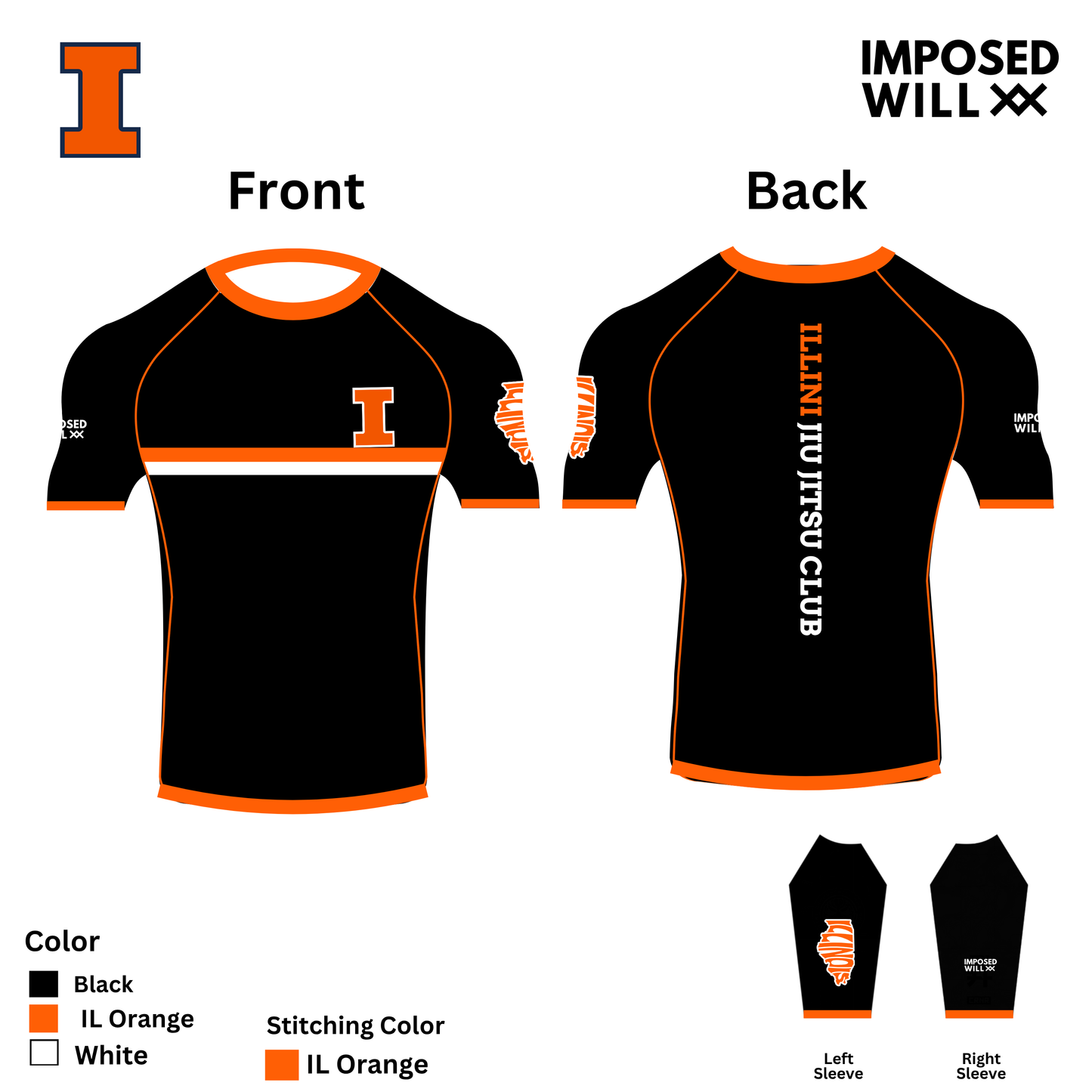 MENS/UNISEX Illini Jiu Jitsu Club Rashguard