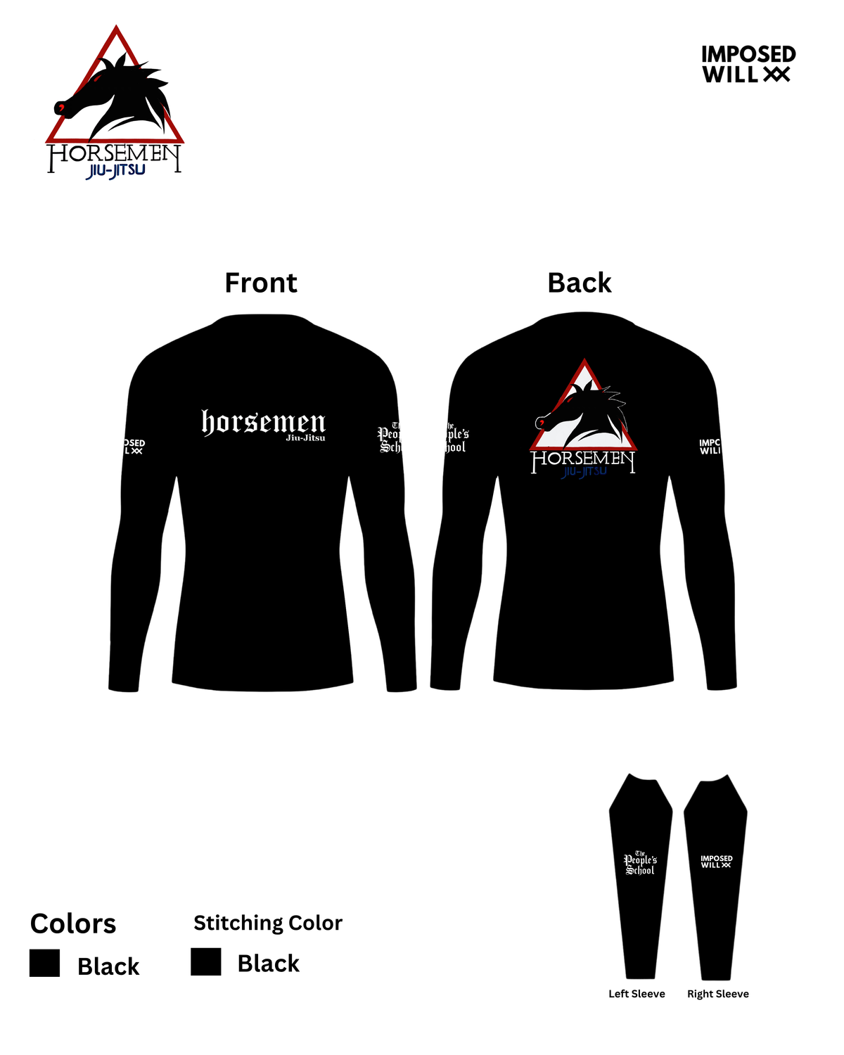 MENS/UNISEX Horsemen Jiu Jitsu Team Rashguard