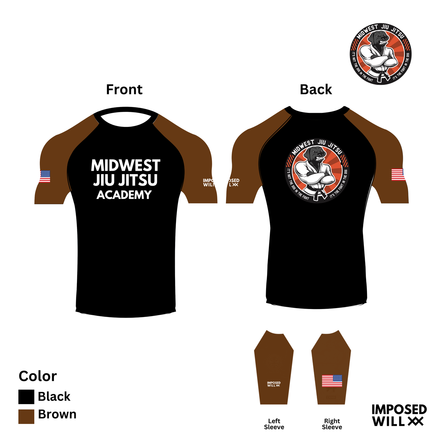 MENS/UNISEX Midwest Jiu Jitsu Academy Ranked Rashguard