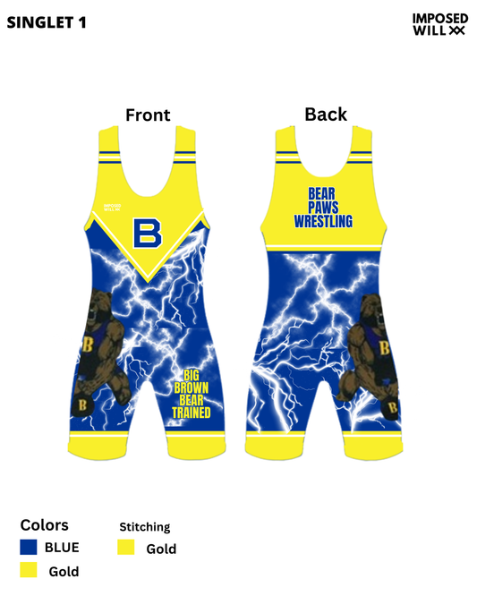 GIRLS/WOMENS Bear Paws Wrestling Club Singlet