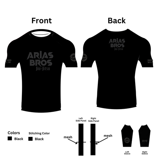 YOUTH Arias Bros Jiu Jitsu "Black Out" Rashguard