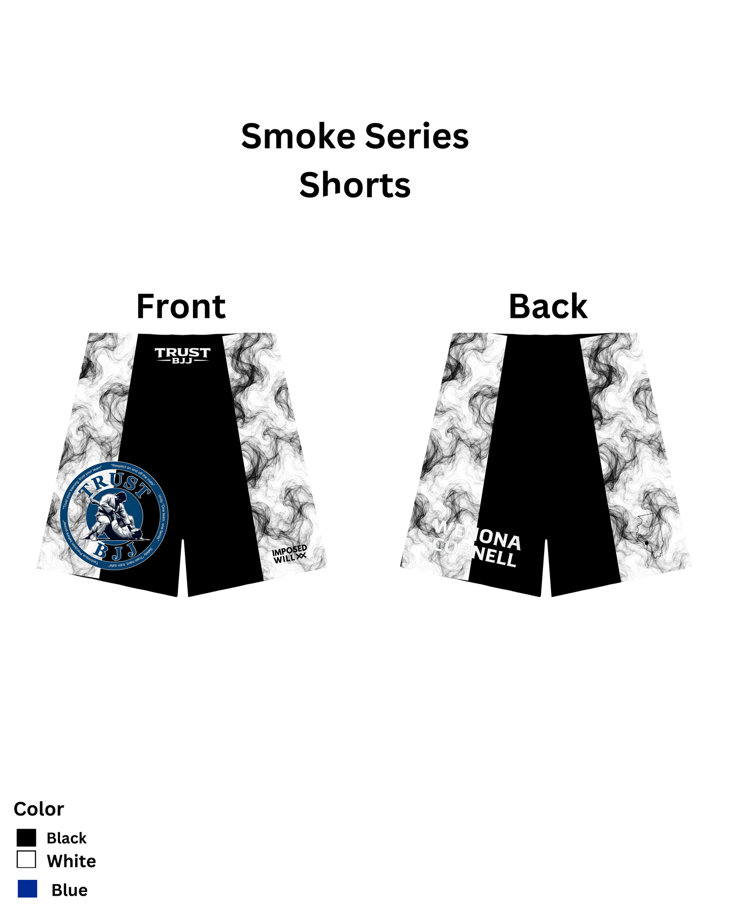 MENS/UNISEX Trust BJJ "Smoke Series" Ranked Shorts