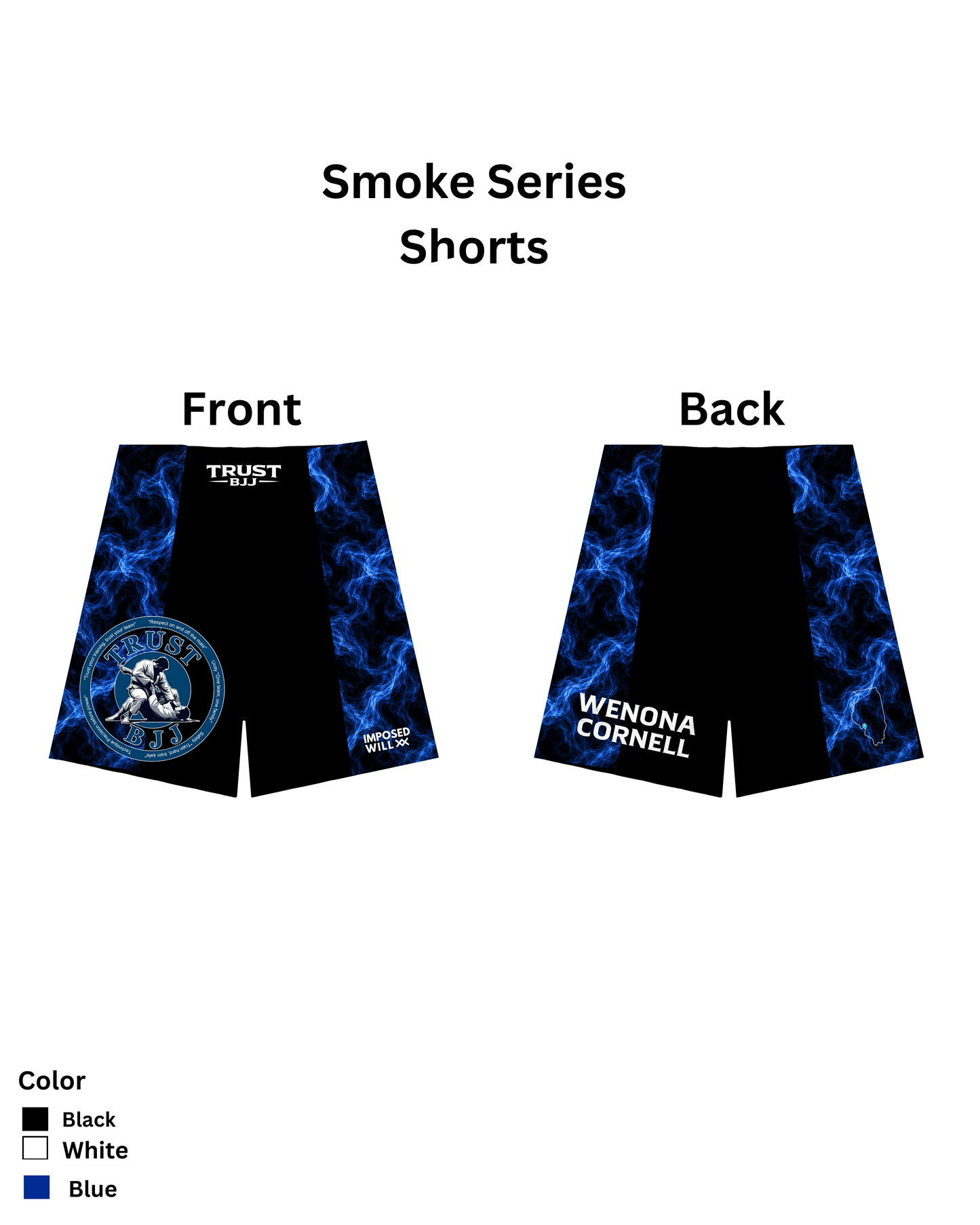 MENS/UNISEX Trust BJJ "Smoke Series" Ranked Shorts