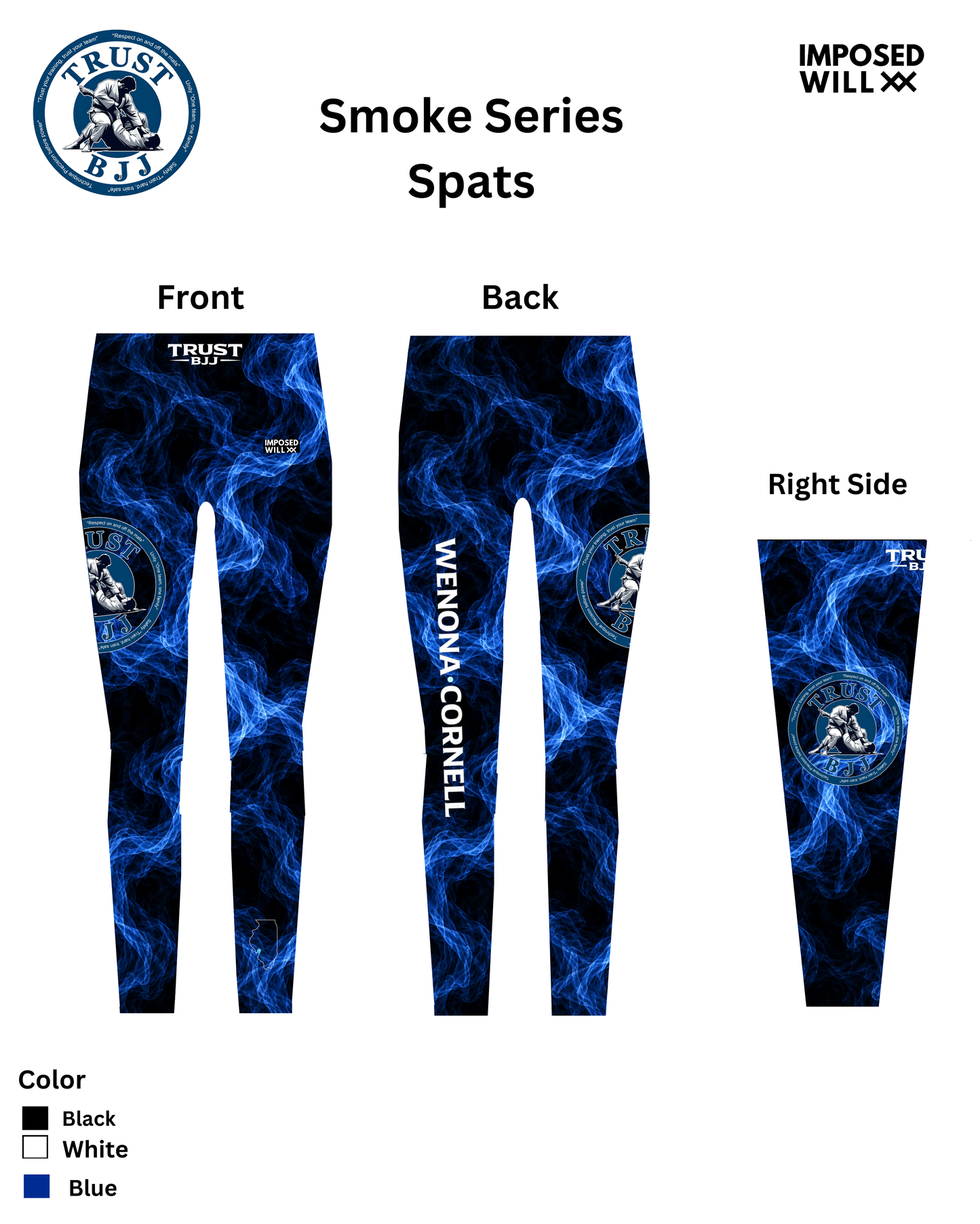 MENS/UNISEX Trust BJJ "Smoke Series" Ranked Spats