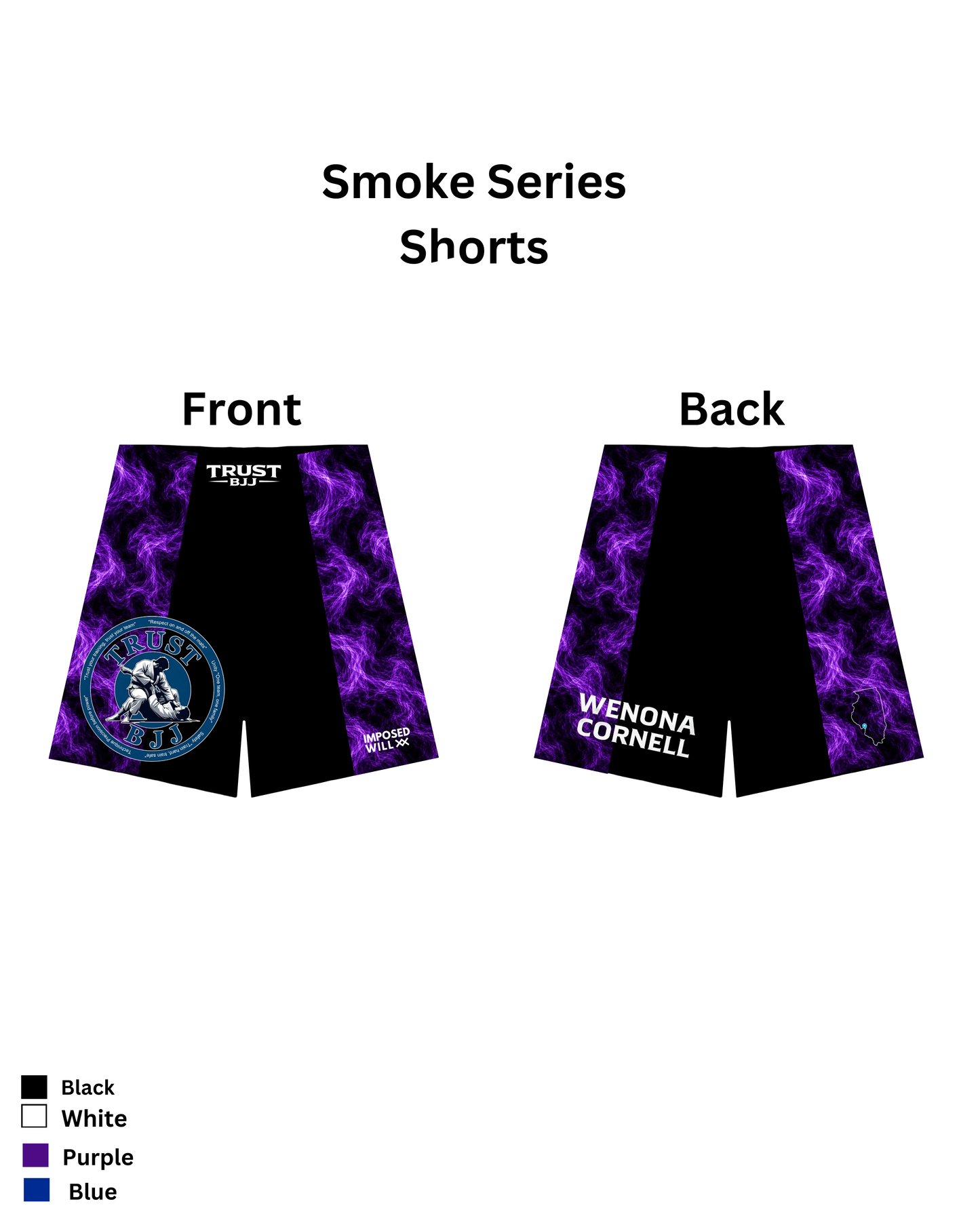 MENS/UNISEX Trust BJJ "Smoke Series" Ranked Shorts
