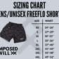 MENS/UNISEX Ohana Academy FreeFlo Shorts: Black, Medium Front Logo