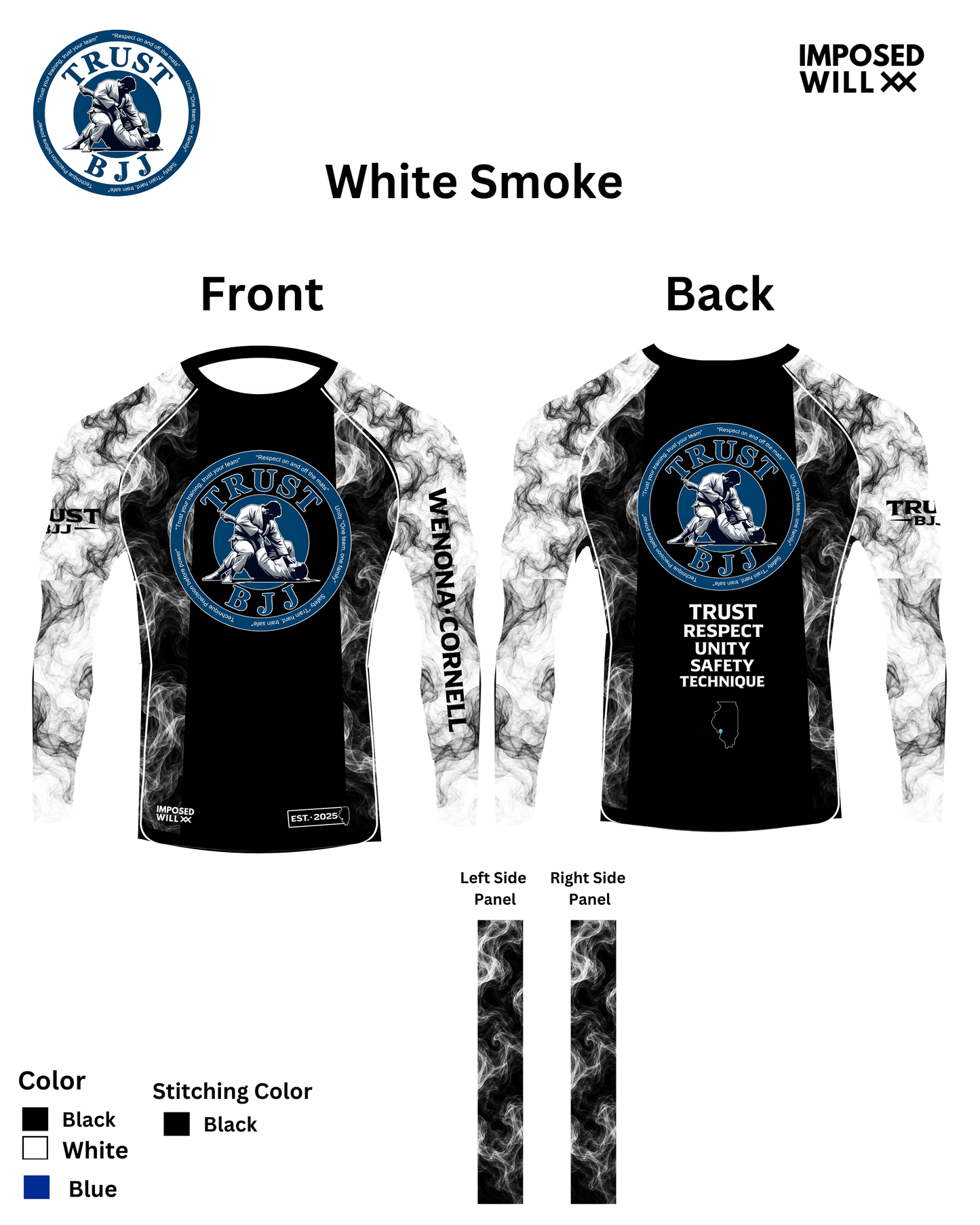 WOMENS Trust BJJ "Smoke Series" Ranked Rashguard